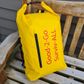 Dry Bag Back Pack XL - Padded Back and Shoulder Straps - Yellow - Printed with Good-2-Go