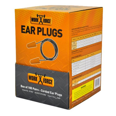 Ear Plug Foam Corded Box Of 100