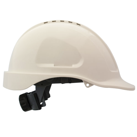 White Vented Rachet Hard Hat