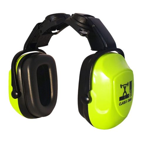 Ear Muff Work Hi Viz  Fluro Yellow Helmet slotting Style Class 5