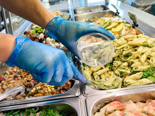 Blue Vinyl Glove-Medium P/Free