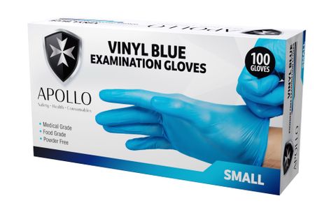 Blue Vinyl Glove -Large P/Free