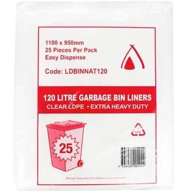 120 ltr G.Bags Clear HDPE