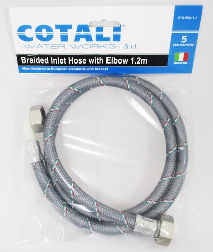 DTIL BRAIDED INLET HOSE WITH ELBOW 1.2MTR