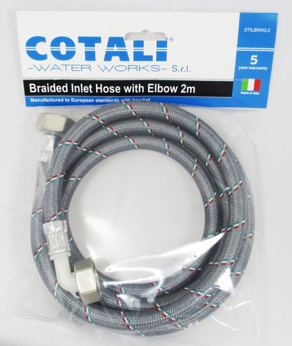 DTIL BRAIDED INLET HOSE WITH ELBOW 2.0MTR