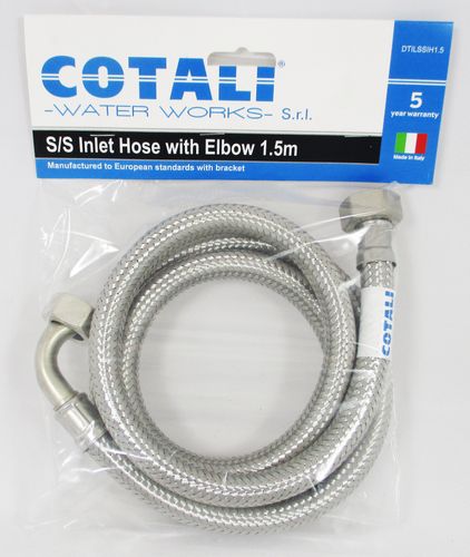 DTIL S/S INLET HOSE WITH ELBOW 1.5MTR