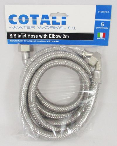DTIL S/S INLET HOSE WITH ELBOW 2.0MTR