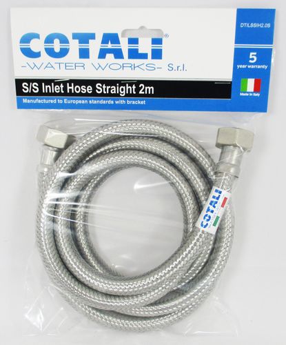 DTIL S/S INLET HOSE STRAIGHT 2.0MTR