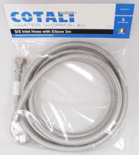 DTIL S/S INLET HOSE WITH ELBOW 3.0MTR