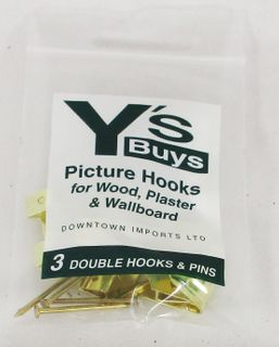 YS BUYS PICTURE HOOKS 3-DOUBLE (BOX OF 36)