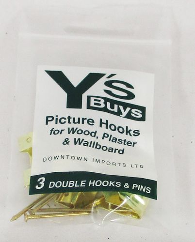 YS BUYS PICTURE HOOKS 3-DOUBLE (BOX OF 36)
