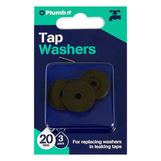 20MM BLACK TAP WASHERS (3PK)