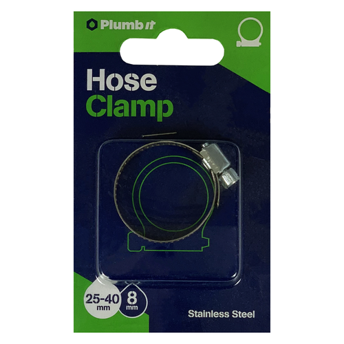 STAINLESS STEEL HOSE CLAMP 25-40MM x 8MM