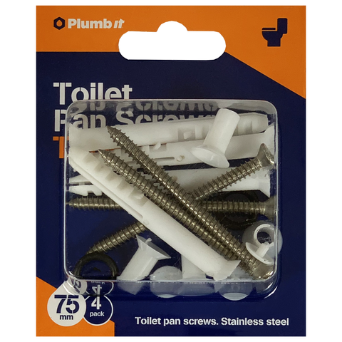 TOILET PAN SCREW SET S/S 75MM