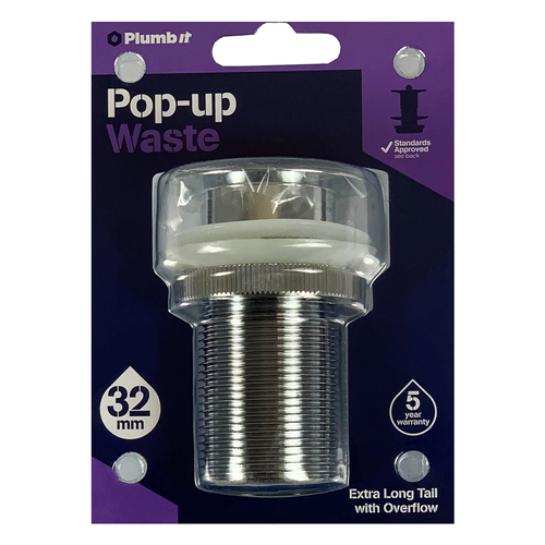 32MM POP-UP WASTE WITH OVERFLOW & EXTRA