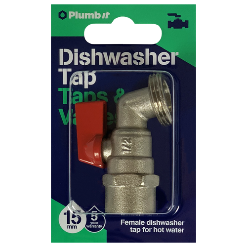 15MM DISHWASHER TAP RED FEMALE