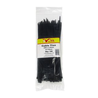 NYLON CABLE TIES 200 x 3.6MM U/V BLACK