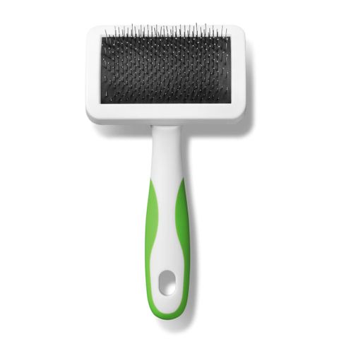 Andis Firm Slicker Brush Medium White Lime Green