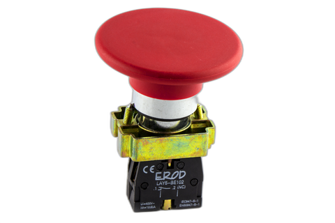 60mm Mushroom Push Button E-Stop Red