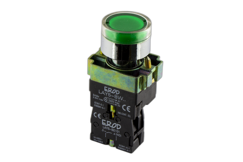 22mm Illuminated Push Button Only Green 1 N/O