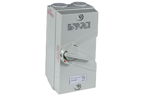 Weatherproof Switch 1 Pole 35A