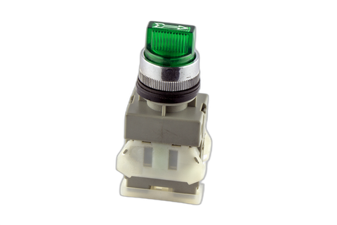 Illuminated Selector Switch Green On-Off-On 2 N/O