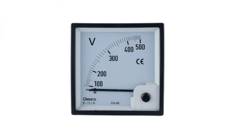 Voltmeter 90 Deg  0-500 Voltage 96x96mmm