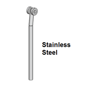 Locking Rod 600mm Long Stainless Steel W/- Roller