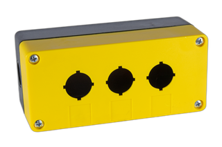 Push Button Control Box 3 Hole Yellow