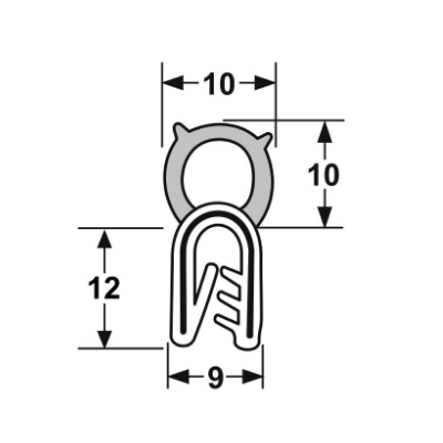 Top Bubble 10mm High U 1.0 - 3.5mm thick 50mtrs