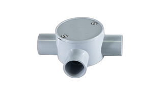 Junction Box Shallow 20mm 3 Way Grey