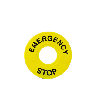 90mm Diameter Emergency Stop Label 2mm Thick