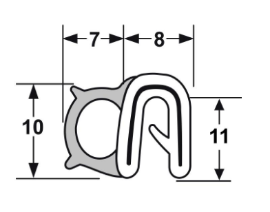 Side Bubble 7mm Thick U 1.0 - 3.5mm thick 50mtrs