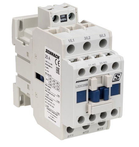 11kW Contactor 3 Pole 24 VAC 25A 1NO+1NC