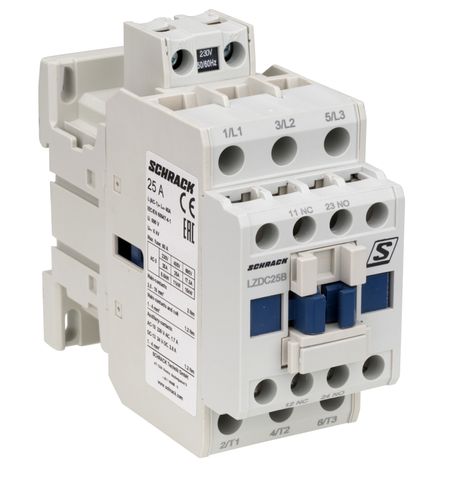 11kW Contactor 3 Pole 230VAC 25A 1NO+1NC