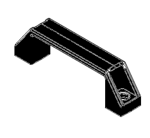 145mm D Handle Black ABS