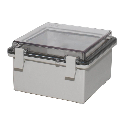 Hinged Enclosure Grey Base Clear Lid H150W150D90