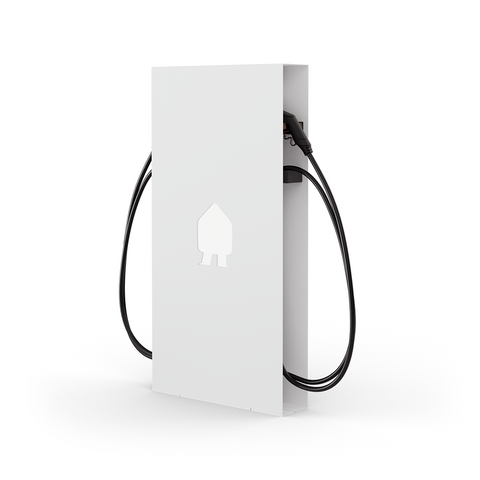 EV Base Mounted Charger White up to 22kW- 5m Cable