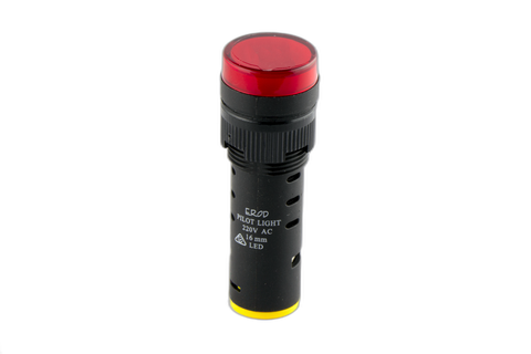 16mm Red 240VAC/DC LED Pilot Light