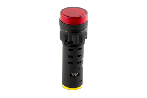 16mm Red 240VAC/DC Quick Connect Pilot Light