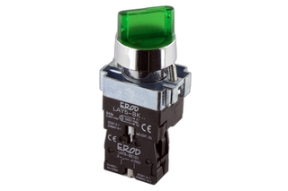 Illuminated Selector Switch 2 Pos 240V LED Green