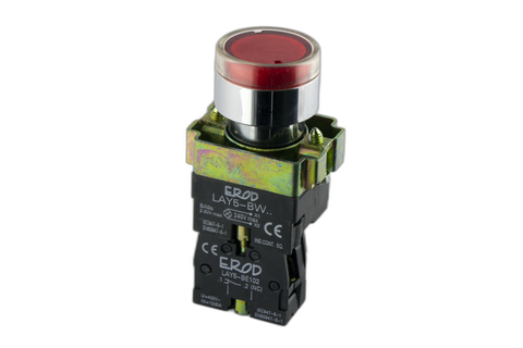 22mm Illuminated Push Button Only Red 1 N/O