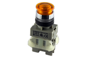 22mm Illuminated Push Button Yellow 1 N/O & 1 N/C