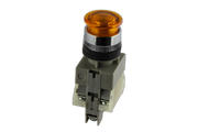 22mm Illuminated Push Button Yellow 1 N/O & 1 N/C