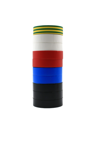 PVC Tape 19mm x 20m Rainbow 10 Pack