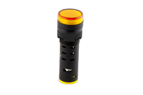 16mm Yellow 240VAC/DC Quick Connect Pilot Light