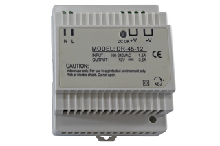 Power Supply 12VDC 3.5A 45W Din Rail Mount