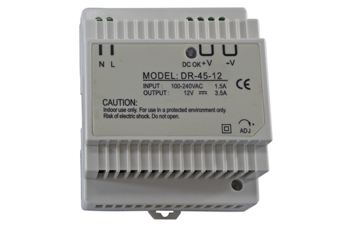 Power Supply 12VDC 3.5A 45W Din Rail Mount