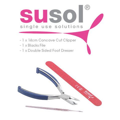 SUSOL SINGLE USE NAIL CARE SET (BSDP-02) Sterile Single Use Only - Box of 10 Sets