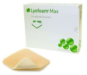 LYOFOAM MAX 7.5 x 8.5cm Box of 10.* Discontinued. Closest substitute MEPILEX 5cm (MEPILEX5) *